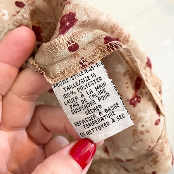 Vintage 2 pieces set skirt Blouse Button down floral print Coquette Sz 16 - Picture 4 of 11